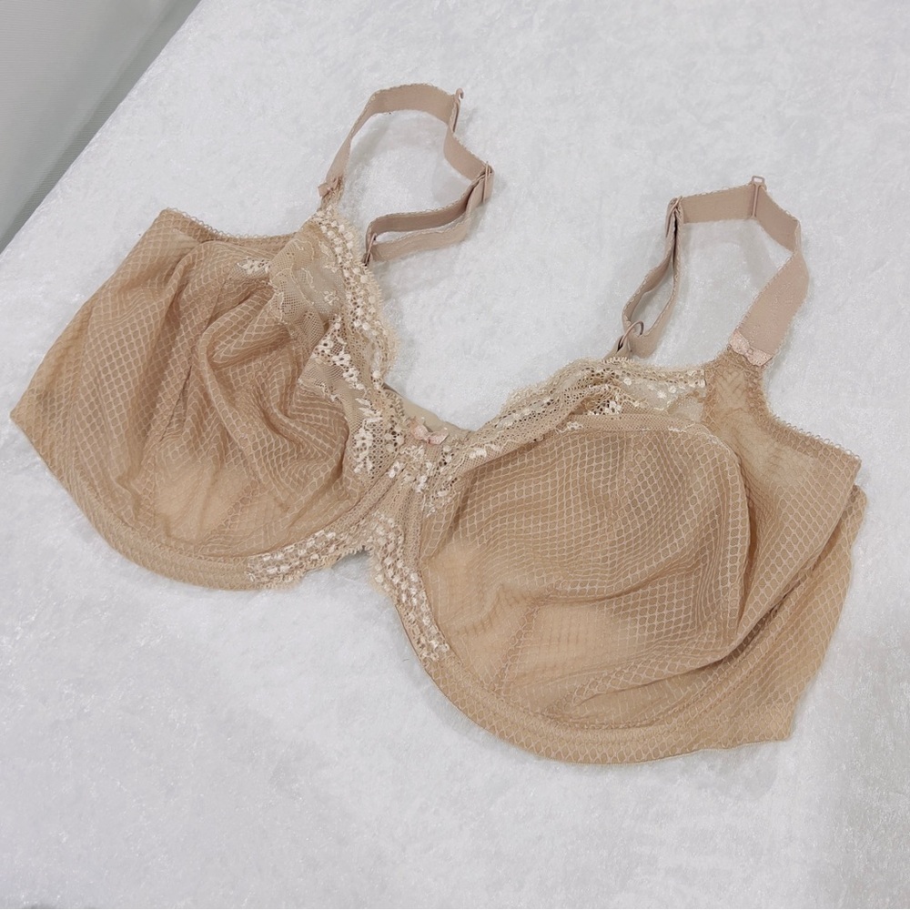 Elomi Bra Size 42 I Charley Stretch Plunge Lace Mesh Underwire Unlined Lace - Picture 8 of 14